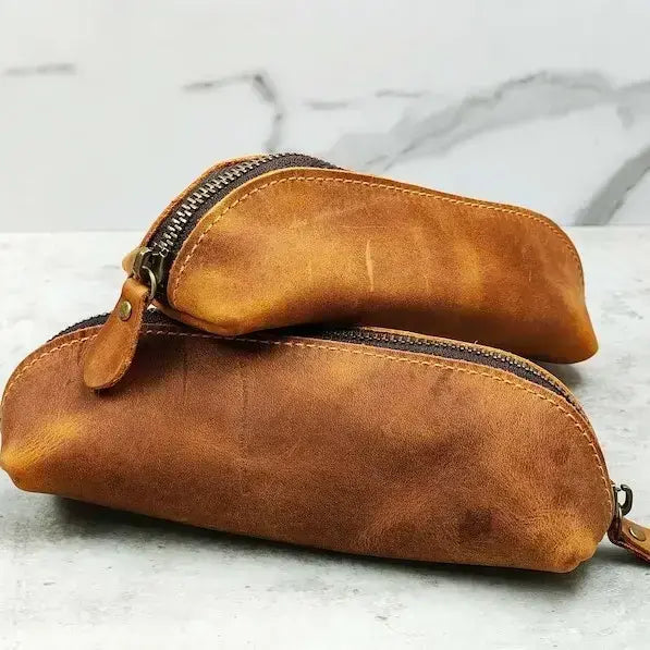 Rustique Luxe Genuine Leather Makeup & Accessories Pouch – Chic, Compact LAP 02