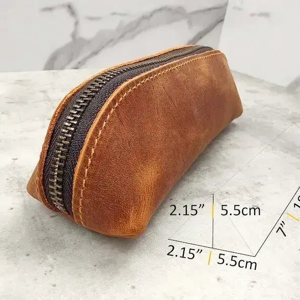 Rustique Luxe Genuine Leather Makeup & Accessories Pouch – Chic, Compact LAP 02