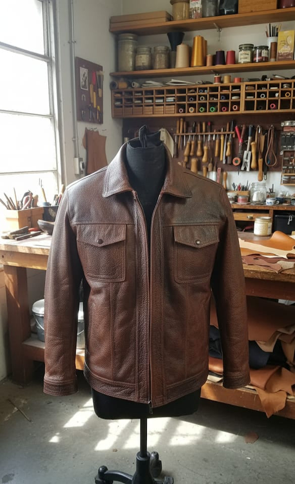 Premium Leather Trucker Jacket – Crafted for Comfort and Character PLJ 05