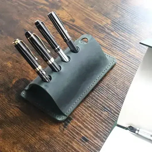 Premium Leather Pen Holder – Elegant Desk Organizer LPH 01