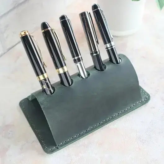 Premium Leather Pen Holder – Elegant Desk Organizer LPH 01