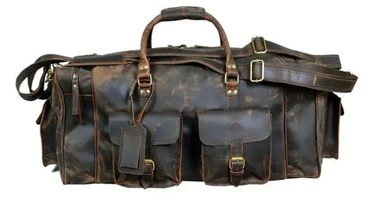 Classic Leather Duffle Bag – Stylish, Spacious & Travel-Ready LDB 01