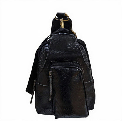 Croc Luxe Leather Chest Bag – Bold Style, Crocodile Finish LCB 02