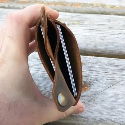 Vintage Leather Card Holder – Minimalist Wallet  LCW 04