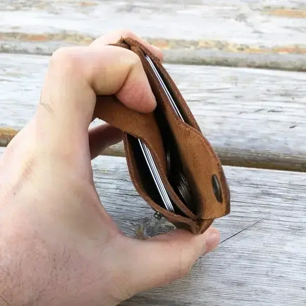 Vintage Leather Card Holder – Minimalist Wallet  LCW 04