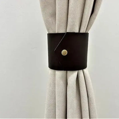 Premium Leather Curtain Closure – Handcrafted Magnetic Tieback for Elegant Home Décor LCC 01