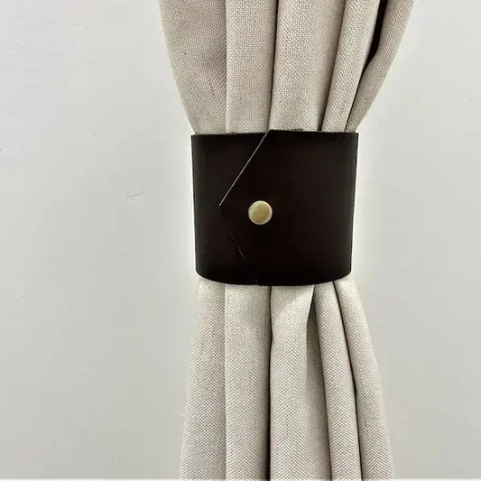 Premium Leather Curtain Closure – Handcrafted Magnetic Tieback for Elegant Home Décor LCC 01