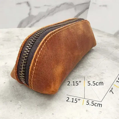 Rustique Luxe Genuine Leather Makeup & Accessories Pouch – Chic, Compact LAP 02