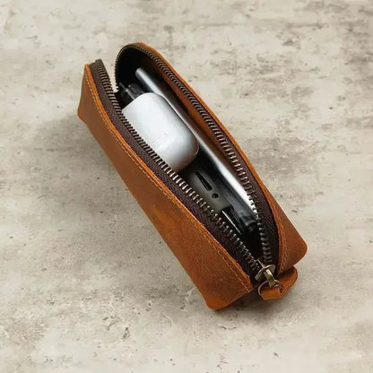 Rustique Luxe Genuine Leather Makeup & Accessories Pouch – Chic, Compact LAP 02