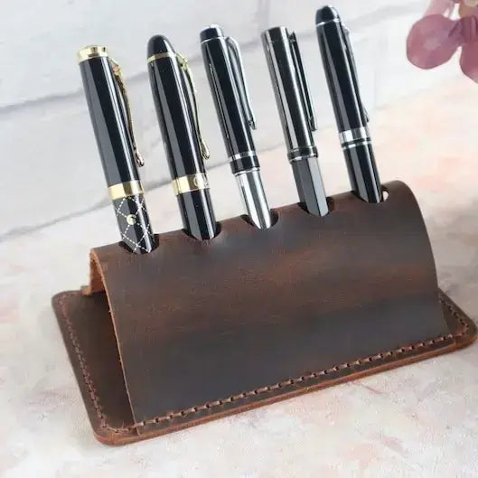 Premium Leather Pen Holder – Elegant Desk Organizer LPH 01