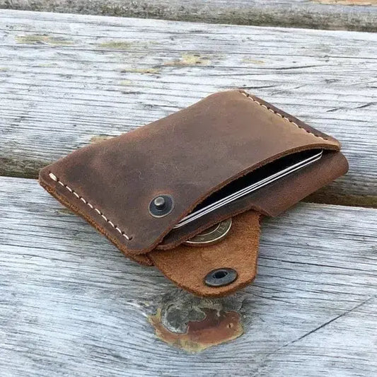 Vintage Leather Card Holder – Minimalist Wallet  LCW 04