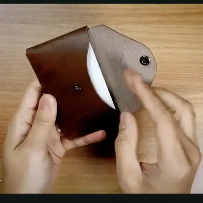 Slim Leather Card Holder – Minimalist Wallet  LCW 02